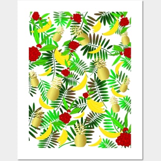 TROPICAL Paradise With Fruit Posters and Art